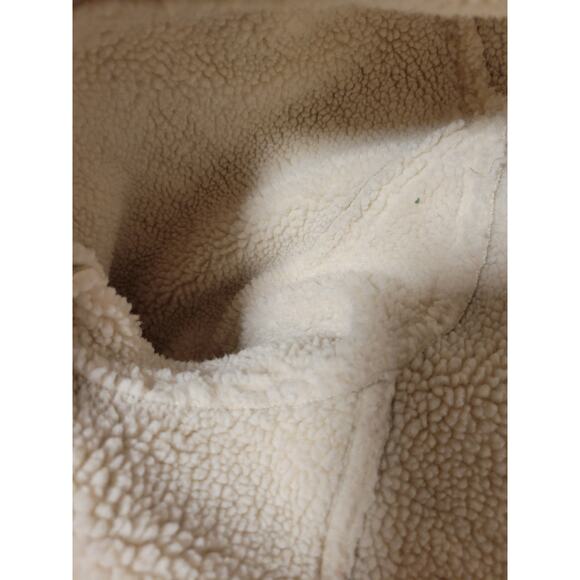 Vintage Crazy Horse Claiborne Beige/Tan Faux Suede Collared Lined Coat Men's L - Picture 4 of 9